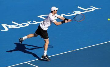 Britain's Andy Murray in action against Milos Raonic during their 3rd place match at the Mubadala World Tennis Championship 2016 in Abu Dhabi