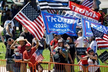 Trump's loyal followers 'believe' he's doing the right thing for them, but will they actually feel any benefit?   WalkAway rally at Beverly Gardens Park on 8 August 2020 in Beverly Hills, California.