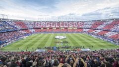 Atlético Madrid fans' pre-match banner: "Proud...