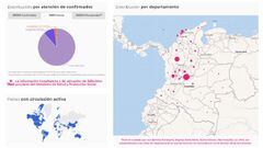 Mapa del coronavirus por departamentos en Colombia. Casos y muertes de este viernes 30 de abril de 2021. Hay 108.611 casos activos en todo el pa&iacute;s.