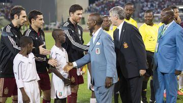 Villar en Malabo durante el partido entre Guinea Ecuatorial y Espa&ntilde;a
