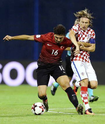 Real Madrid's Luka Modric captained Croatia to a 1-1 draw with Turkey in Zagreb.