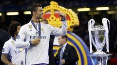Cristiano, tras conquistar en 2017 la Champions con el Real Madrid. 