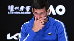 Novak Djokovic, durante la rueda de prensa después de perder contra Jannik Sinner en el Open de Australia.