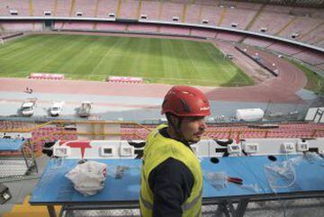 El estadio Sao Paolo del Napoli ha sufrido unas mejoras para el próximo partido.