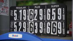 NEW JERSEY, USA - JUNE 7: Gas prices over $5.00 a gallon are displayed at gas stations in New Jersey, USA, on June 7, 2022. (Photo by Lokman Vural Elibol/Anadolu Agency via Getty Images)