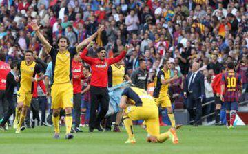 El 17 de mayo de 2014 se disputó el último partido de liga de la temporada con el título de La Liga en juego. Al Atlético le valía con no perder el encuentro, que terminó con empate a uno. El Atlético se proclamó campeón de Liga. 