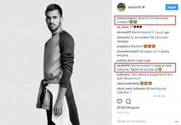 La broma de Antonio Adán a Dani Ceballos y su respuesta en su foto como modelo. Foto Instagram @danifuli10
