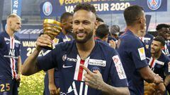 Neymar celebra un t&iacute;tulo con el PSG.