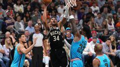 Giannis Antetokounmpo and the Milwaukee Bucks handed the Phoenix Suns their third straight loss in a night in which the Greek posted 36 and 11 rebounds.