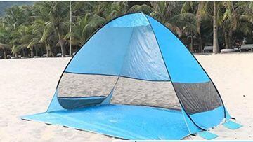 Relájate en la arena con esta carpa para playa plegable con protección UV y tejido ecológico 