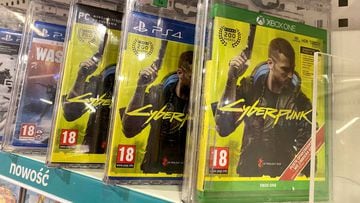 FILE PHOTO: Boxes with CD Projekt&#039;s game Cyberpunk 2077 are displayed in Warsaw, Poland, Dec. 14, 2020. REUTERS/Kacper Pempel/File Photo