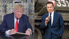 Donald Trump y Arnold Schwarzenegger, enfrentados.