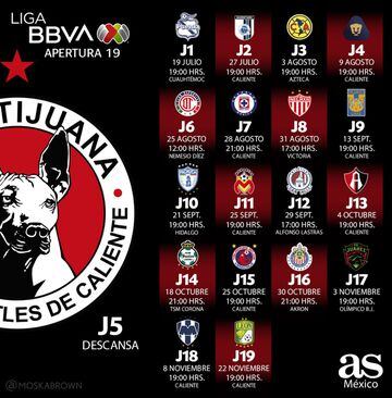 El calendario de partidos de tu equipo de la Liga MX