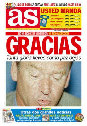 September 11 1998 as Javier Clemente stands down as Spanish national team coach