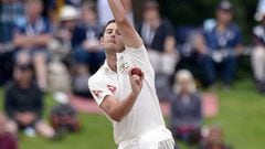 Josh Hazlewood of Australia bowls during day four of the second cricket Test match against New Zealand.