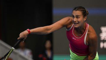 Aryna Sabalenka, contra Sofia Kenin en el China Open.