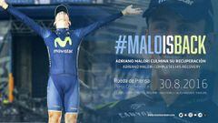 As&iacute; celebr&oacute; el Movistar Team el regreso al equipo de Adriano Malori tras su dura ca&iacute;da en el Tour de San Luis.