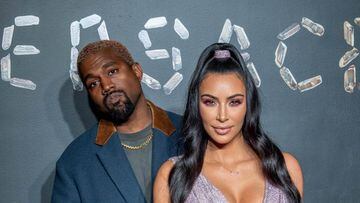 Kanye West y Kim Kardashian West en el Versace fall 2019 fashion show en Manhattan, New York City. Diciembre 02, 2018.