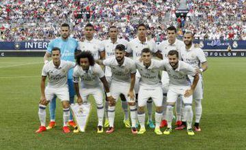 The Real Madrid team pose ahead of their International Champions Cup encounter with Paris Saint-Germain.