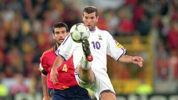 Zidane se impuso a Guardiola durante su etapa como futbolistas.