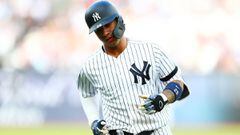 LONDON, ENGLAND - JUNE 30: Gleyber Torres #25 of the New York Yankees runs during the MLB London Series game between Boston Red Sox and New York Yankees at London Stadium on June 30, 2019 in London, England.   Dan Istitene/Getty Images/AFP == FOR NEWSPAPERS, INTERNET, TELCOS &amp; TELEVISION USE ONLY ==