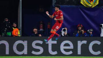 Liverpool's Luis Diaz celebrates scoring their side's second goal of the game during the UEFA Champions League semi final, second leg match at Estadio de la Ceramica, Villarreal. Picture date: Tuesday May 3, 2022. (Photo by Adam Davy/PA Images via Getty Images)