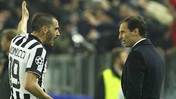 Bonucci and Allegri at Juventus