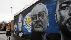 Mural dedicado a Claudio Ranieri y el Leicester por su t&iacute;tulo de la Premier League.