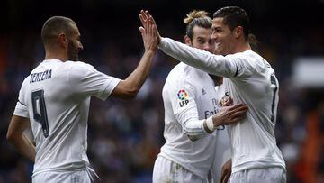 Bale, Benzema y Cristiano.