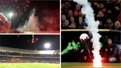 The latest crazy from Feyenoord ultras: flares fired from outside