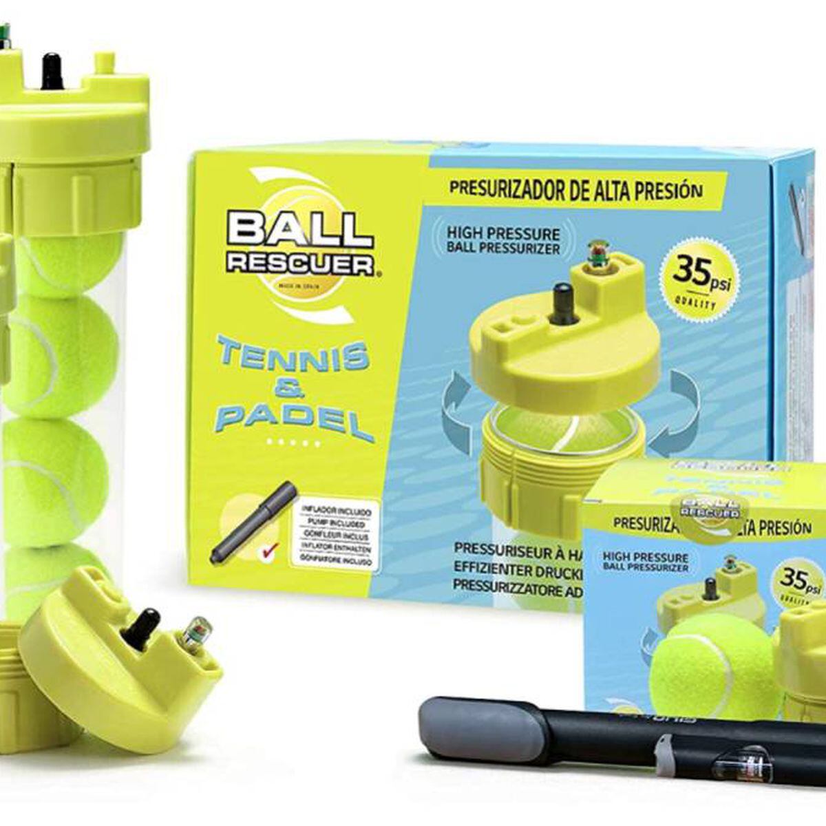 Alarga la vida útil de tus pelotas de tenis y pádel con este presurizador,  compatible con cualquier bote - Showroom