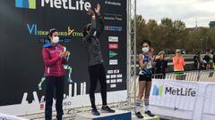 Podio femenino de la MetLife 2021 celebrada en Madrid.