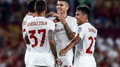 Jugadores de la Roma celebran un gol en el amistoso de pretemporada contra el Shakhtar Donetsk.