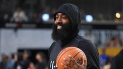 LOS ANGELES, CA - FEBRUARY 17: James Harden #13 of Team Stephen during practice at the Verizon Up Arena at LACC on February 17, 2018 in Los Angeles, California. NOTE TO USER: User expressly acknowledges and agrees that, by downloading and or using this photograph, User is consenting to the terms and conditions of the Getty Images License Agreement.   Jayne Kamin-Oncea/Getty Images/AFP == FOR NEWSPAPERS, INTERNET, TELCOS &amp; TELEVISION USE ONLY ==