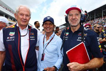 Helmut Marko, Emerson Fittipaldi y Adrian Newey.
