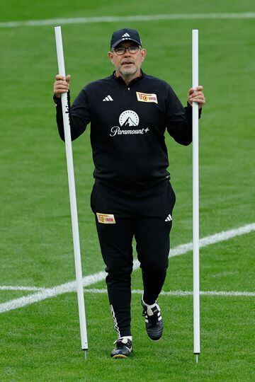Urs Fischer, durante el entrenamiento del Union Berlin en el Bernabéu.