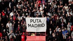 Pancarta en el estadio del PSG, rival del Real Madrid en Champions.