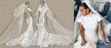 Asi fue el primer vestido de Jennifer Lopez en su segunda boda con Ben Affleck.