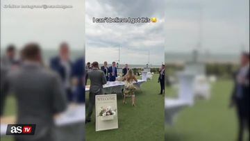 Viral moment of soccer move at wedding
