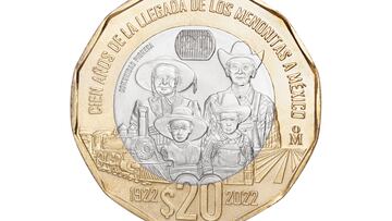 Nueva moneda de 20 pesos Banxico menonitas