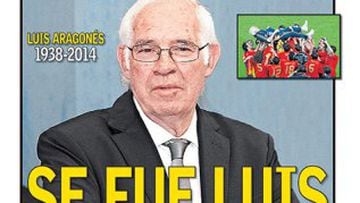 Atleti legend Luis Aragones (1930-2014) adorns the front cover on February 2, 2014 as the "Colchonero" world mourns his passing.