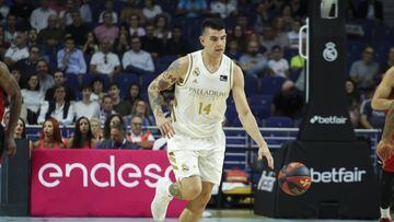 Deck of Real Madrid during Liga Endesa Spanish championship, , basketball match between Real Madrid and Montakit Fuenlabrada, October 13th, in Wizink Center in Madrid, Spain.
 
 
 13/10/2019 ONLY FOR USE IN SPAIN