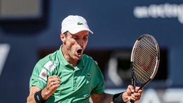 Spain's Roberto Bautista Agut reacts during the quarter final men's single match against Spain's Albert Ramos Vinolas (not pictured) at the Generali Open Tennis Tournament match of the ATP Tour in the center court in Kitzbuehel, Austria, on July 29, 2022. (Photo by Stefan ADELDBERGER / various sources / AFP) / Austria OUT