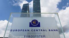 FILE PHOTO: Signage is seen outside the European Central Bank (ECB) building, in Frankfurt, Germany, July 21, 2022. REUTERS/Wolfgang Rattay/File Photo