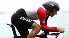 Fabian Cancellara rueda durante la contrarreloj de ciclismo en ruta en los Juegos Ol&iacute;mpicos de R&iacute;o.