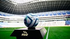 <br><br>

Balon oficial Tracer Voit durante el partido Monterrey vs Necaxa, Correspondiente a la Jornada 08 del Torneo Clausura 2023 de la Liga BBVA MX, en el Estadio BBVA Bancomer, el 18 de Febrero de 2023.