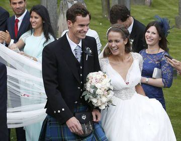 Andy Murray, el día de su boda con Kim Sears in Dunblane, Escocia.