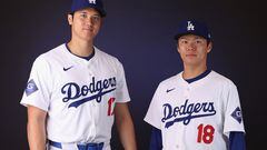Dodgers’ Shohei Ohtani and fellow Japanese teammate Yoshinobu Yamamoto were filmed learning a few Spanish phrases from Teoscar Hernández