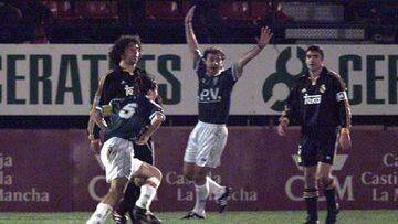 Cidoncha celebra su gol en la Copa del Rey ante el Real Madrid en la temporada 2000-01.